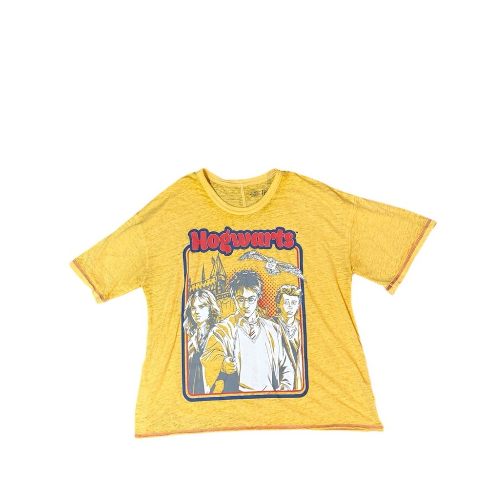 Hogwarts  Yellow Graphic T-Shirt